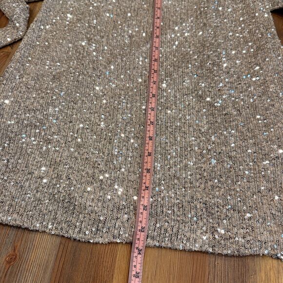 Alexia Admor 'Val' Sequin Long Sleeve Tie-Waist Mini Dress Size Large - Picture 11 of 12